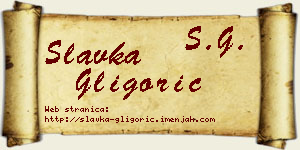 Slavka Gligorić vizit kartica